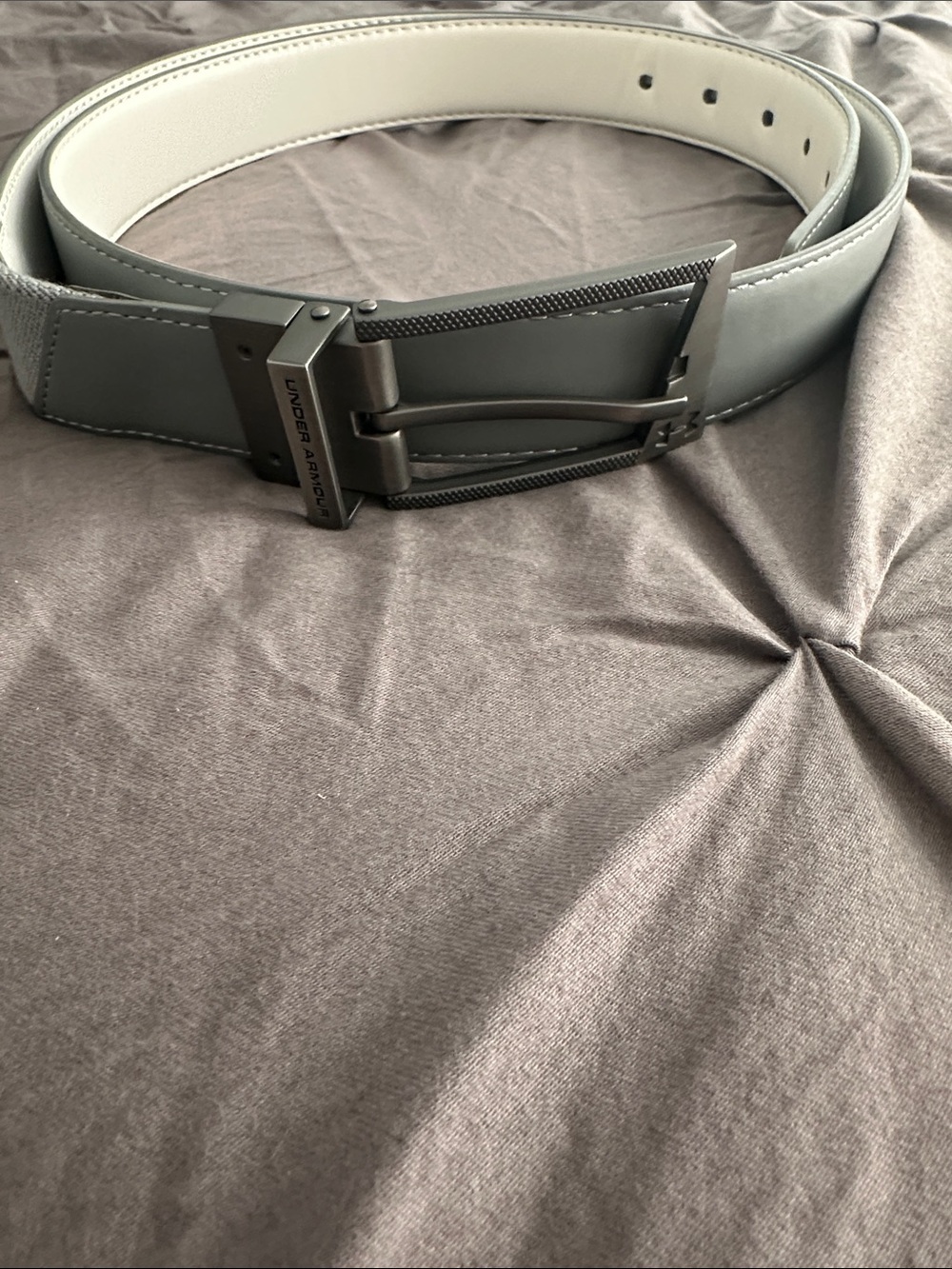 Under Armour Men's Gray Reversible Leather Belt